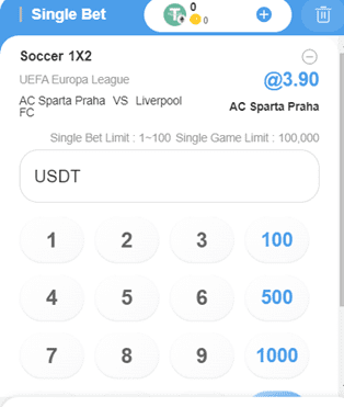 Tỷ lệ kèo nhà cái 1x2 cho AC Sparta Praha tại 8xbet là 3.90